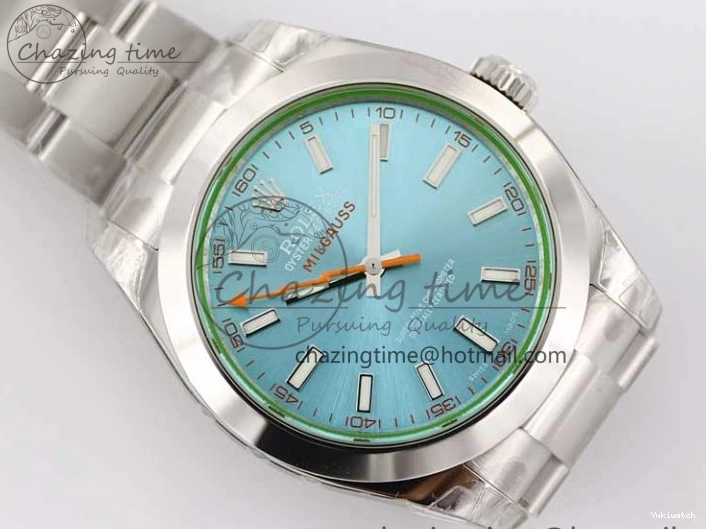 1:1 Milgauss ICE TWF Best SH3131 Blue Bracelet on 116400 SS GV 904L Dial Edition 0211